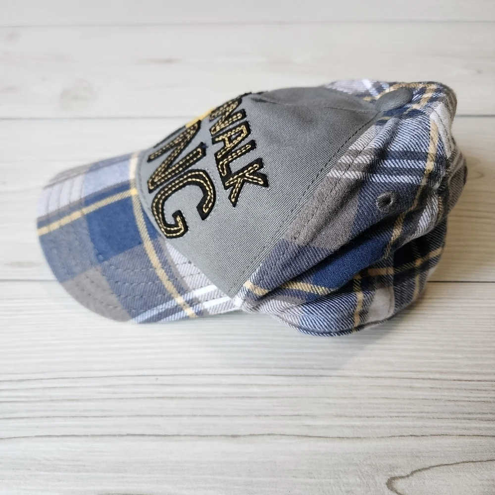 Gymboree Sidewalk King blue plaid hat size 12-24 mo